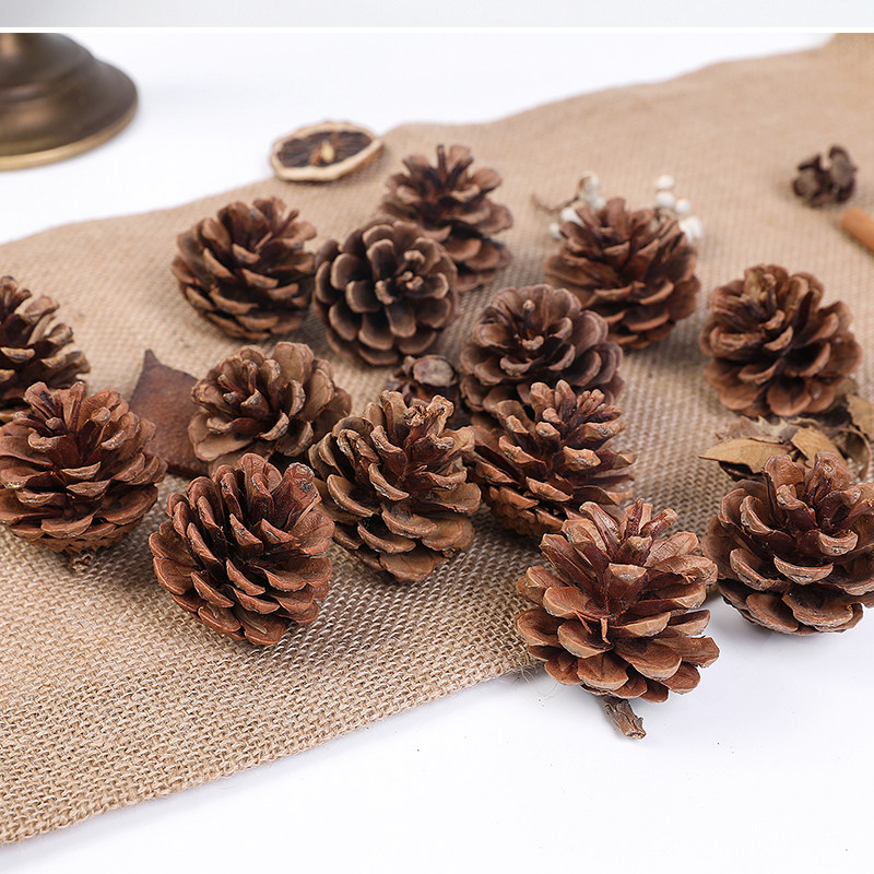 Natural Christmas pine cones dried flowers Christmas tree accessories diy handmade garland material masson pine balls home decoration