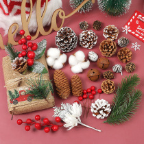 Christmas handmade diy mixed material package Huanchuang Christmas pine cones and pine needles Christmas tree wreaths and rattan ring decorations