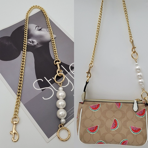 Цепь из жемчуга, сумка подмышку, ремешок для сумки, цепочка на цепочке, аксессуары