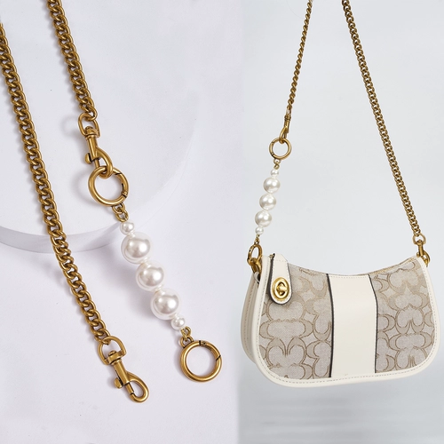 Цепь из жемчуга, сумка подмышку, ремешок для сумки, цепочка на цепочке, аксессуары