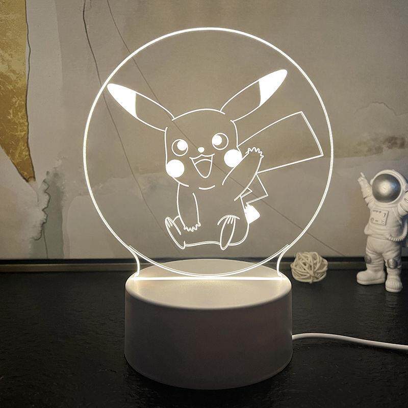 Pikachu night lamp table lamp remote control creative 3D cute student bedroom bedside children's room sleep birthday gift