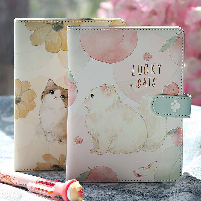 Notebook Cute Teenage Hearts Ledger kitty Kitty Magnetic Buttons This Colorful page Net Red High Yen Value Hand Book Girl Hearts 