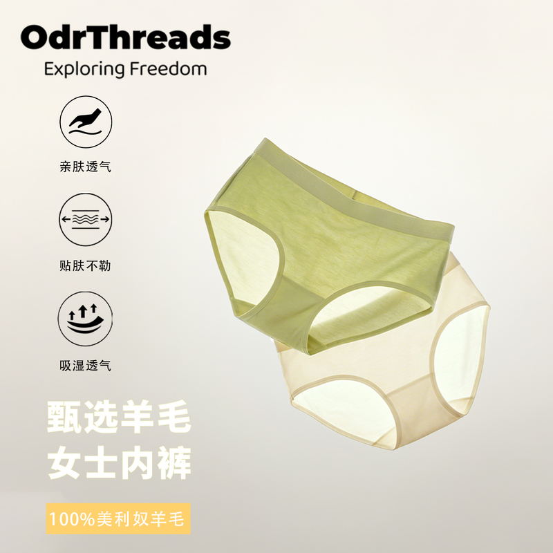 Odrthreads 100% Merino Wool Women's Underwear Is Breathable, Comfortable, Quick-Drying and Deodorant Merino Briefs