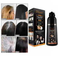 400ml Permanent Black Hair Dye Shampoo Organic Natural Hair