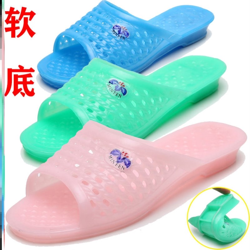 Vintage Slippers Nostalgic Classic Crystal Slippers Vintage Plastic Slippers Jelly Slippers Plastic Flat Hole Sandals