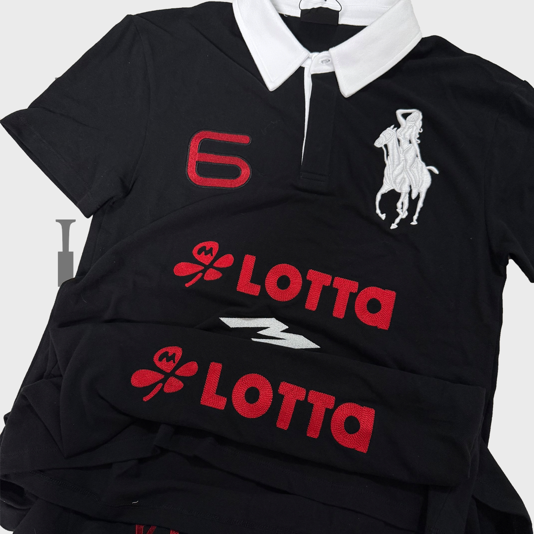 Mowalola atl angel warrior embroidered slim-fit polo shirt: the