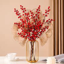 Fake flower simulation flower decoration wedding wedding room floral ornaments porch living room TV cabinet decoration festive fortune red fruit