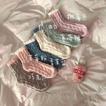 Coral velvet socks cute day girl autumn and winter plus thick sleep towels home moon floor socks