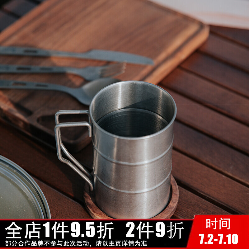 Outdoor Camping Wolf Tooth Cup Stainless Steel Picnic folding cup Boiling Water Camping Coffee Cup Teacup Cup Beer Mug Cup