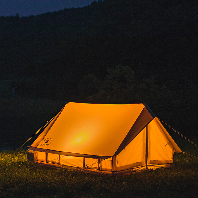 Outdoor Tent Portable Camping Thicken Rain Protection Camping Hut Fold Anti-Rain Wind House Ridge Camp Equipment