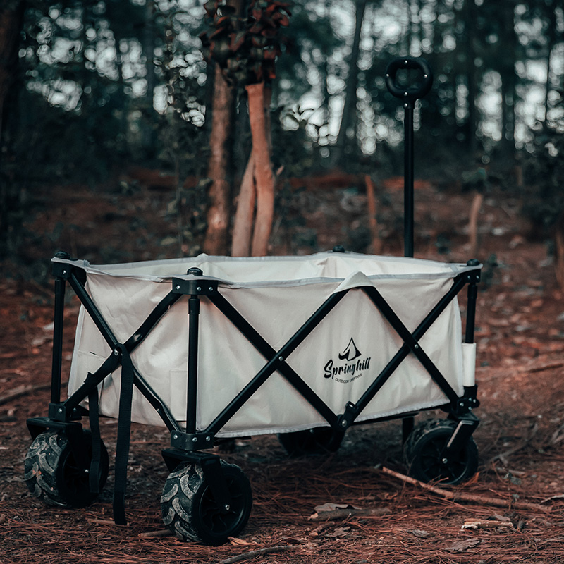 Outdoor camping equipment camping folding four-wheel camp car tow push and pull light cart convenient to go out with baby cart