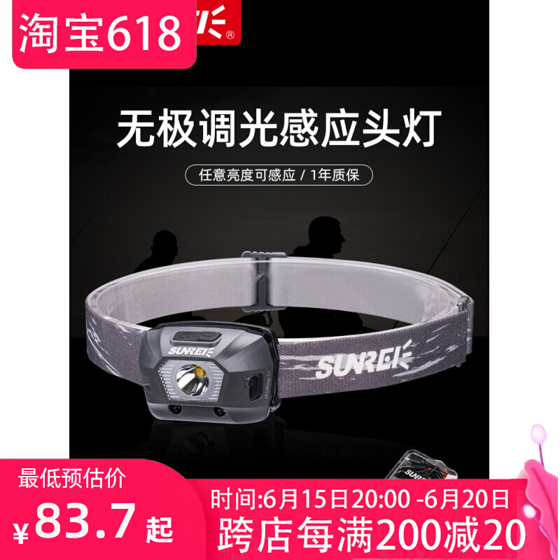 SUNREI outdoor camping head light light night fishing light waterproof faucet Dai style flashlight super strong induction camping fishing light