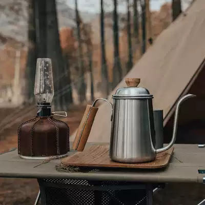 Outdoor camping hand brewing coffee pot household ear hanging hand punching pot stainless steel long-mouth pot slender pot with card stove