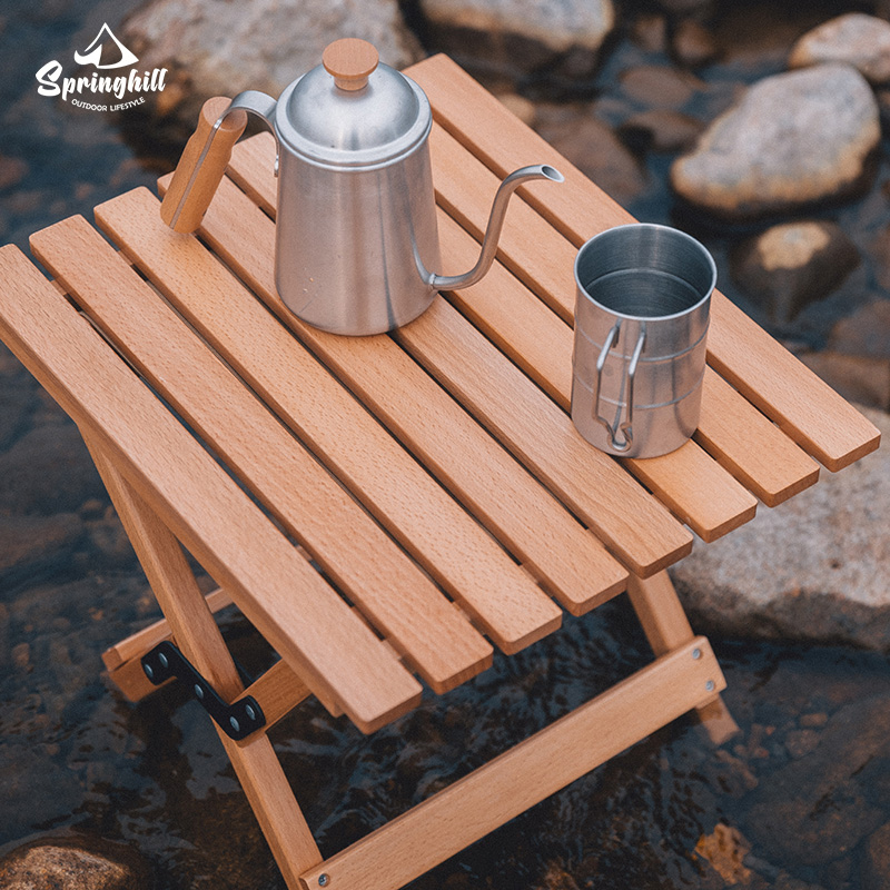 Outdoor solid wood folding Maza camping equipment rack stool portable picnic multifunctional dual-purpose chair