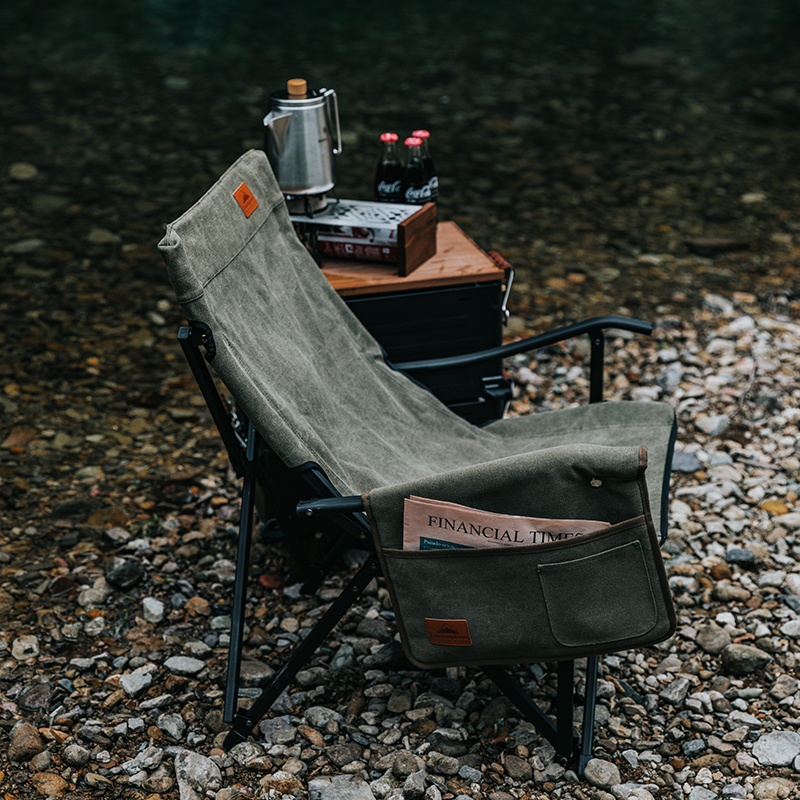 Kirman Outdoor Camping Folding Chair Aluminum Alloy Portable Picnic Armrest Bag Actors Canvas Field High Back Chair