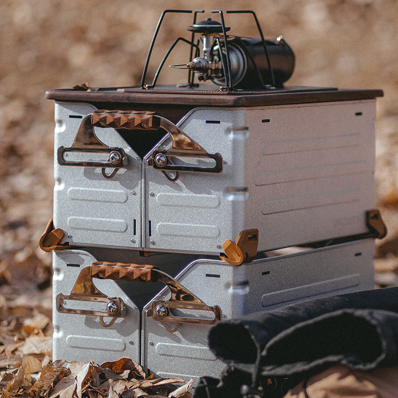 TNR open box outdoor camping storage box multifunctional aluminum alloy beer box foldable box car exposure