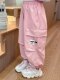 Girls' Spring and Autumn Cargo Pants 2026 New Fashion Children's Autumn Wear Stylish Girls' Long Pants Trendy Street-Style Sports Pants