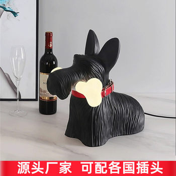 Italian Puppy Table Lamp Nordic Cute Animal Cartoon Living Room Bedroom Bedside Lamp Ornament Children's Room Decorative Lamp