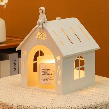Small House Wax Melting Lamp, Candle Melting Lamp, Flameless Aromatherapy Table Lamp, Bedroom Bedside Lamp, Candle Heater, Ambient Night Light