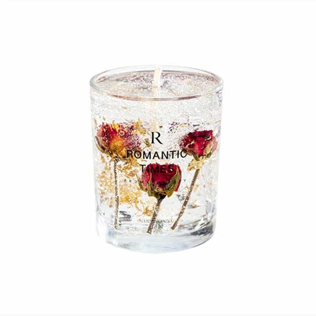 Gold Foil Jelly Scented Candle Blue Wind Chime Soothing Sleep Aid Bedroom Girls Light Fragrance Romantic Mood Fragrance Gift