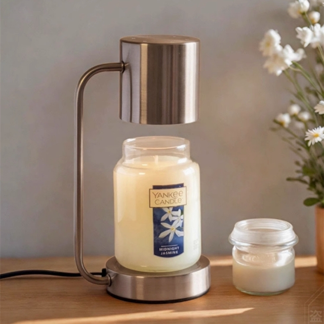 Nordic Minimalist Wax Melting Lamp, Timed Japanese-Style Iron Art Bedside Table Lamp, Aromatherapy Lamp, Flameless Fragrance Candle Lamp, Wax Melting Lamp