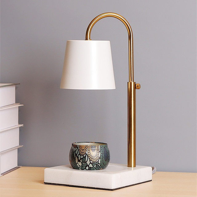 Retro Wax Melting Lamp, Liftable Flameless Aromatherapy Lamp, Bedroom Bedside Lamp, Scented Candle Melting Lamp, Marble Candle Melting Lamp
