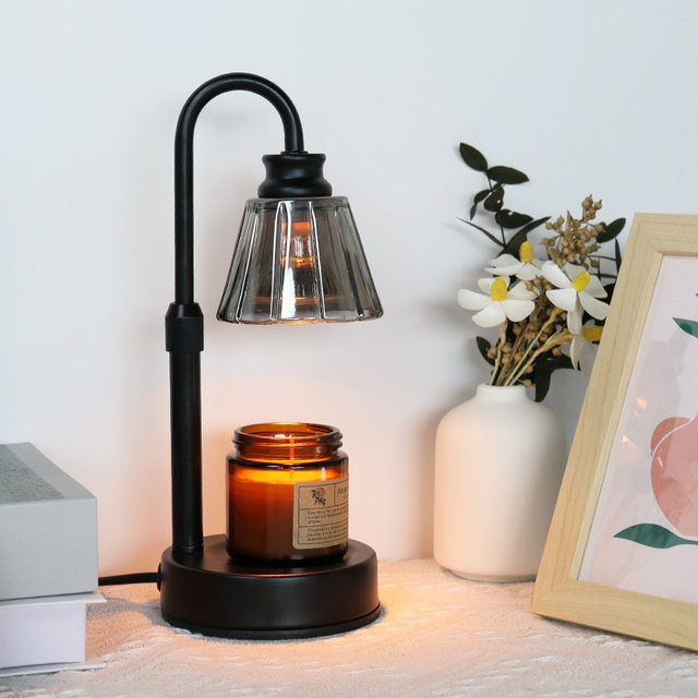 Retro mini melted wax lamp can be lifted and lowered, timed fireless candle heater, bedroom aromatherapy table lamp, atmosphere night light