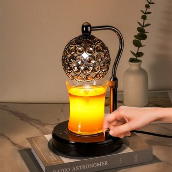 Adjustable Timer Wax Melting Lamp, Sleep Aid Aromatherapy Candle Lamp, Bedroom Atmosphere Night Light, Black Crystal Candle Melting Lamp