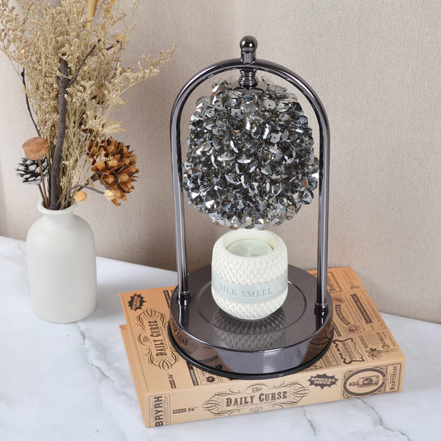 Flameless Aromatherapy Wax Melting Lamp, Timer-Controlled Bedroom Light, Luxury Crystal Table Lamp, Candle Melting Lamp, Ambient Light, Night Light
