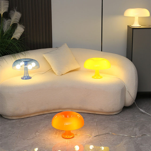 Vintage Mushroom Lamp Designer Table Lamp for Living Room, Bedroom, Bedside, Italian Table Lamp, Rechargeable Model