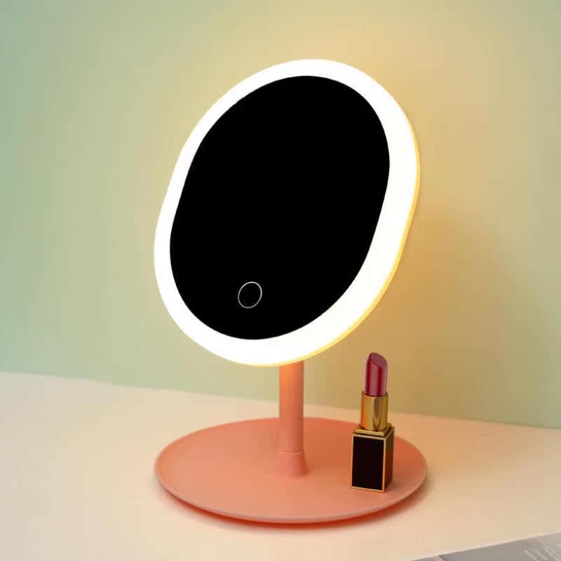 Dormitory mirror makeup mirror led with light fill light desktop desktop net red beauty makeup mirror female rechargeable mirror
