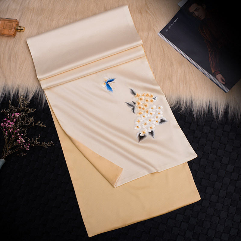 Silk embroidery women's spring and autumn all-match Su embroidered cheongsam shawl with a middle-aged mother gift summer silk scarf