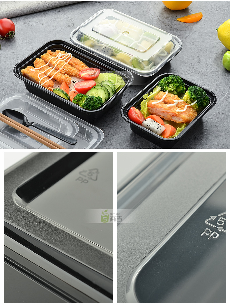 Shangji phong cách Mỹ bao bì hộp thức ăn nhanh dùng một lần hộp ăn trưa takeaway hộp ăn trưa hộp nhựa hình chữ nhật hộp cơm trưa - Hộp cơm điện sưởi ấm hộp cơm cắm điện lock and lock