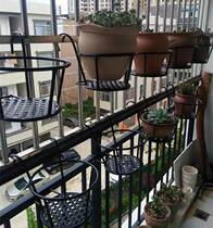 Luo slip bold screen version European balcony railing flower stand hanging wrought iron spider orchid green radish succulent flower pot stand