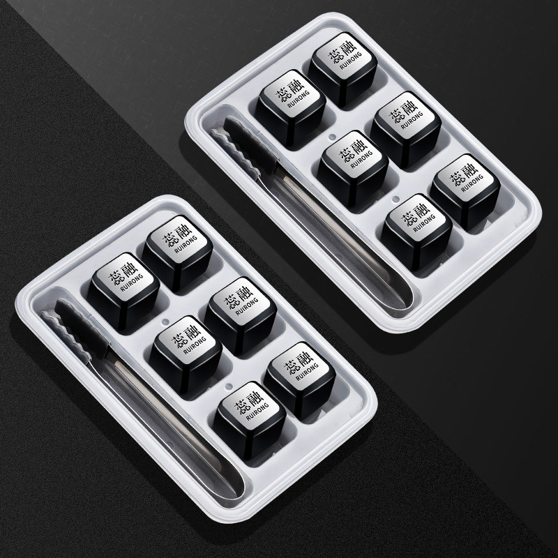 Charm buckle stainless steel ice cube 304 metal iron ice cube household quick-frozen ice grain whiskey ice wine stone beer ice