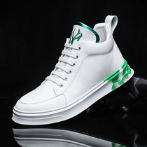 Hong Kong Sports Little White Shoe Mens Inner Heightening Casual White Board Shoes Mens Inn Thick Bottom Collage of High Help Shoe Men