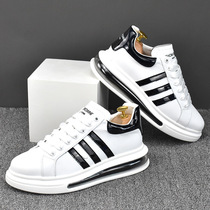 Hong Kong sport 100 hitch small white shoes mens genuine leather thick underfloor shoes mens casual inside heightening white leather shoes