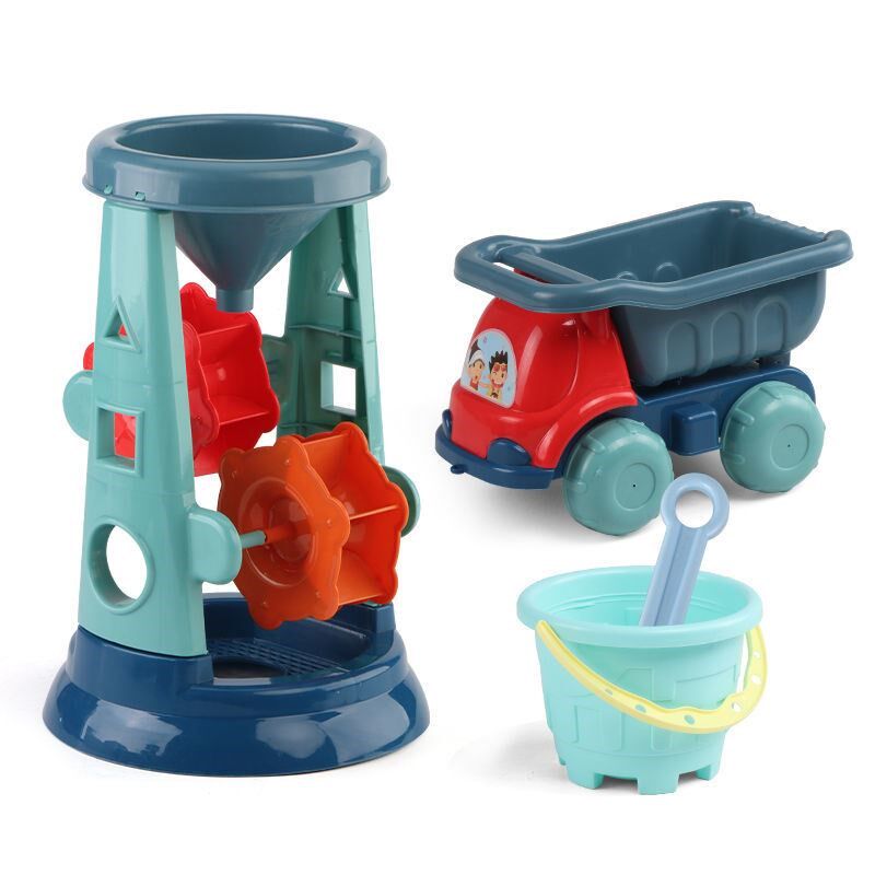 Children's beach toy set baby playing water hourglass playing sand digging sand cassia large shovel beach bucket tool