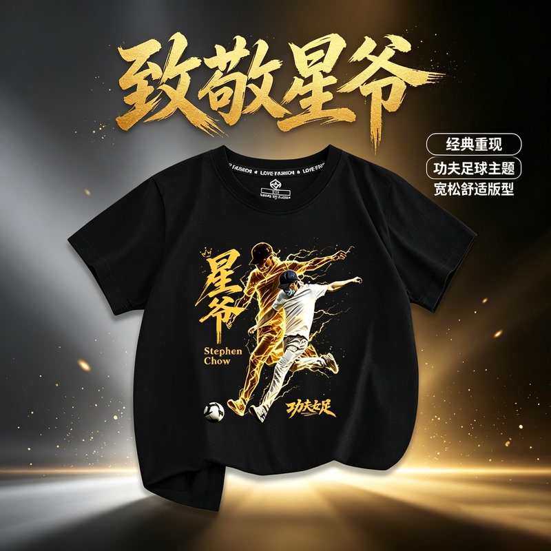 Xing Ye Shaolin Kung Fu Women's Team Zhou Xingchi Movie T-Shirt Dilraba Zhang Yixing Roadshow Children's Parent-Child Short Sleeve T-Shirt