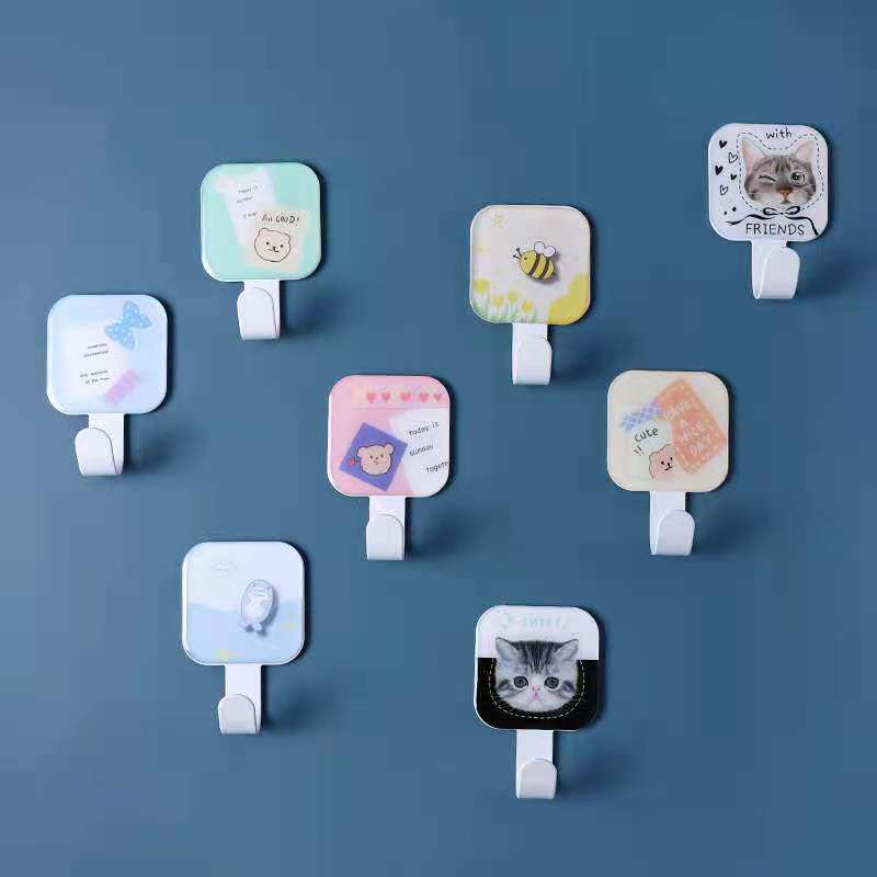Hook Metal Cartoon Cute Creativity Powerful Adhesive Free To Punch Wall Wall-mounted No-Mark Bathroom Kitchen Door Slime Hook