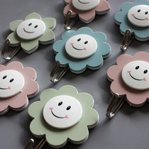 Creative Sun Flowers Pins Stick Hook Free of punch Mighty Self-adhesive Plastic Wall Door Containing Hook Bathroom Stainless Steel