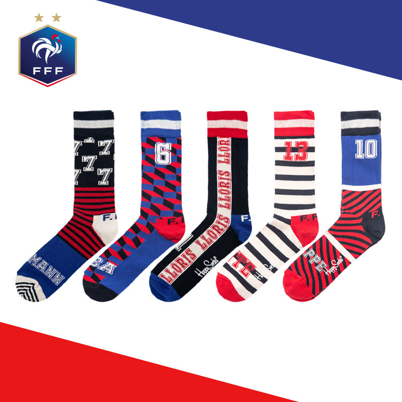European Cup FFF French football team France imports Happy Socks joint crash Casual Socks Sport Tide Socks
