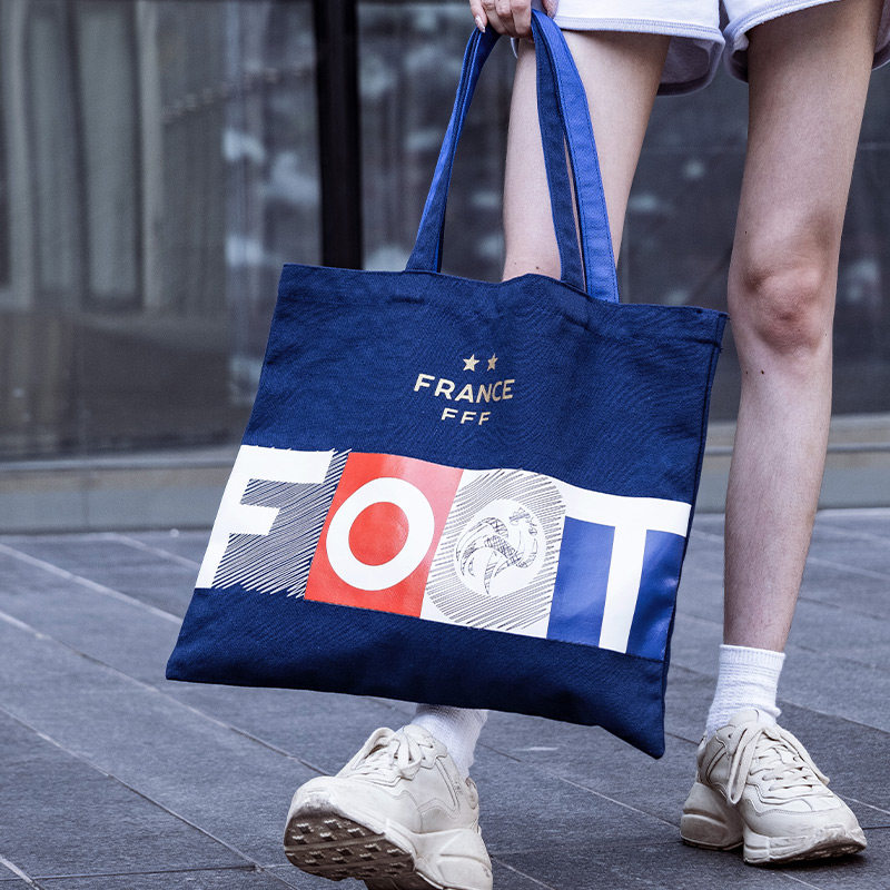 2022 World Cup FFF France national football team fans perimeter canvas bag FOOT champion blue cashier bag