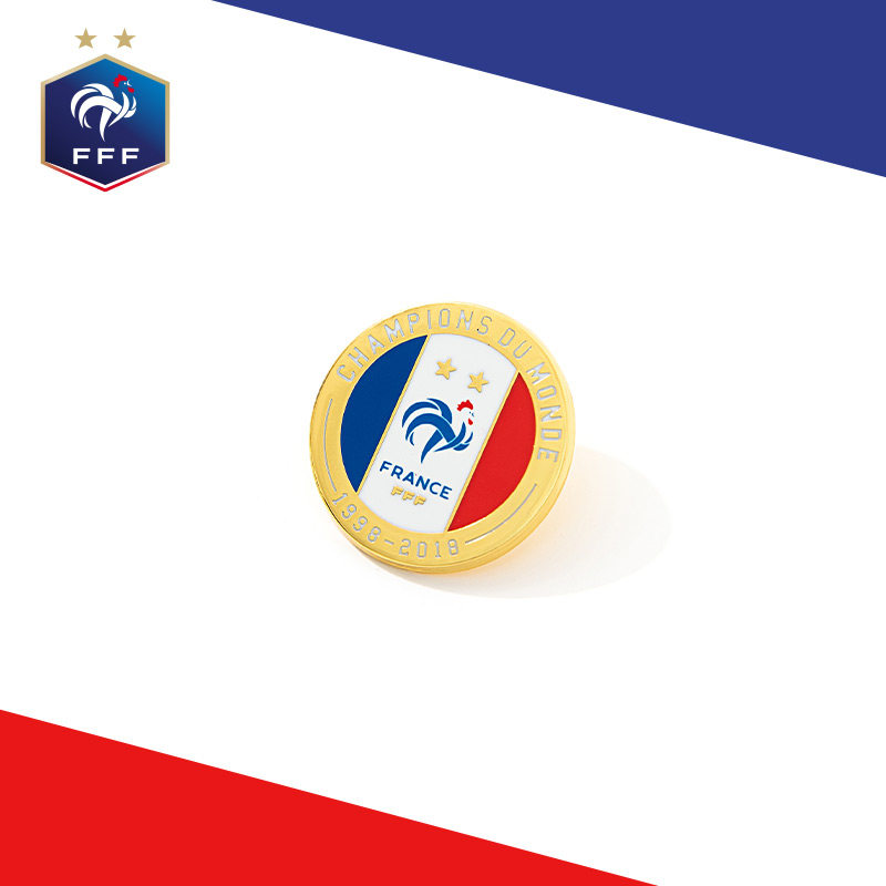 2022 World Cup FFF French football team decoration fans perimeter classic French colour team emblem metal badges