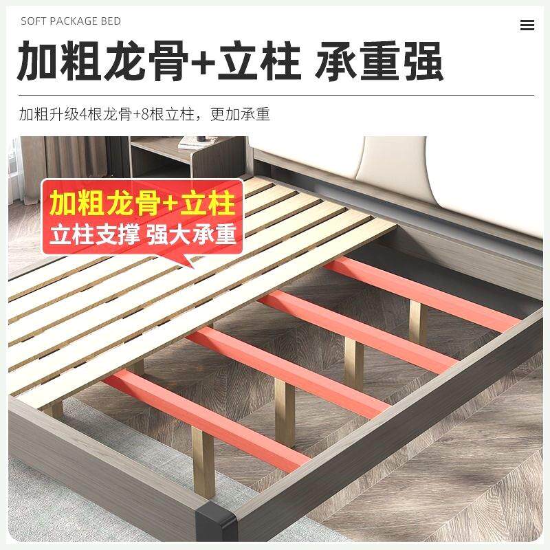 意式极简实木双人床:现代轻奢样板间的灵魂家具,解锁卧室新境界!-双人床床头柜-淘宝百科网