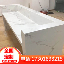 Customized processing of slate countertops wash basins artificial stone cabinets cabinet background walls custom-made special-shaped coffee table surfaces