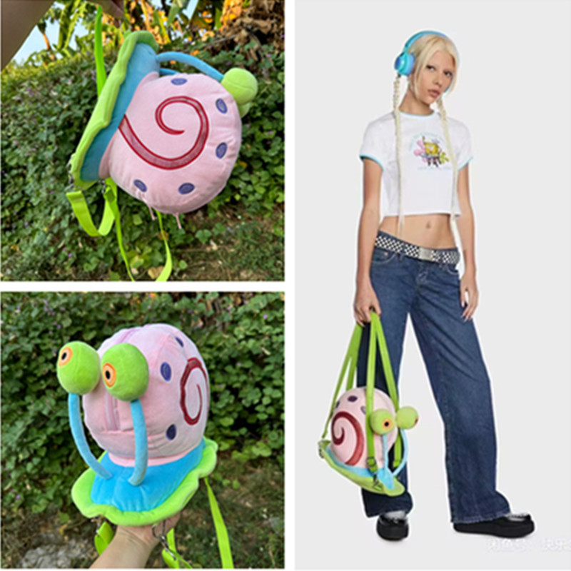 In-Stock Spongebob and Patrick Backpack Plush Toy Doll Cartoon Backpack, Same Style as Huang Renjun
