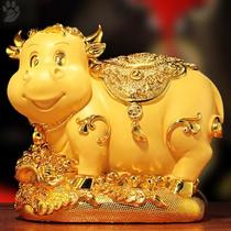 Golden Bull piggy bank lucky ornaments Ceramics can only enter the undesirable large-capacity piggy bank mascot Year of the Ox