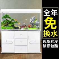 Fish tank living room floor home porch with cabinet integrated intelligent water-free personalized glass creative small lazy