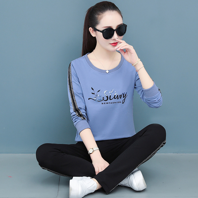 春季轻奢高品质纯棉运动套装长袖卫衣女装